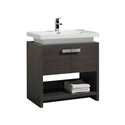 Levi 32" Dark Gray Oak Modern Bathroom Vanity w/ Cubby Hole