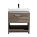 Levi 32" Havana Oak Modern Bathroom Vanity w/ Cubby Hole