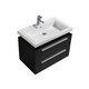Kube 32" Black Wall Mount Modern Bathroom Vanity w/ Vessel Sink