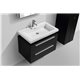 Kube 32" Black Wall Mount Modern Bathroom Vanity w/ Vessel Sink