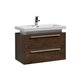 Kube 32" Rose Wood Wall Mount Modern Bathroom Vanity w/ Vessel Sink
