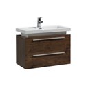 Kube 32" Rose Wood Wall Mount Modern Bathroom Vanity w/ Vessel Sink