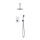 Piazza Thermostatic Shower Set w/ 8″ Ceiling Mount Square Rain Shower and Handheld