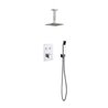 Piazza Thermostatic Shower Set w/ 8″ Ceiling Mount Square Rain Shower and Handheld