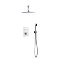 Piazza Thermostatic Shower Set w/ 12″ Ceiling Mount Square Rain Shower and Handheld