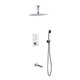 Piazza Thermostatic Shower Set w/ 12″ Ceiling Mount Square Rain Shower, Handheld and Tub Filler 