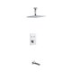 Piazza Thermostatic Shower Set w/ 12″ Ceiling Mount Square Rain Shower and Tub Filler