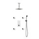 Piazza Thermostatic Shower Set w/ 8″ Ceiling Mount Square Rain Shower, Handheld and 4 Body Jets 
