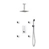 Piazza Thermostatic Shower Set w/ 8″ Ceiling Mount Square Rain Shower, Handheld and 4 Body Jets 