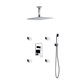 Aqua Piazza Brass Shower Set with 12" Ceiling Mount Square Rain Shower, 4 Body Jets and Handheld
