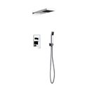 Aqua DUO Brass Shower Set with Square Rain Shower and Waterfall and Handheld
