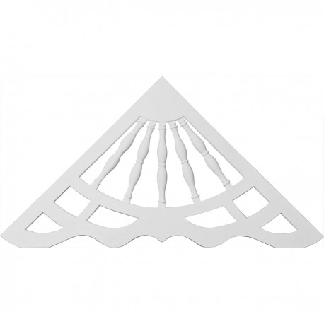 62W x 33 1/8H x 1P 12/12 Pitch Ashford Gable Pediment