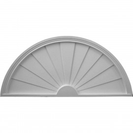 31 3/4W x 16H x 1 3/4P Half Round Sunburst Pediment