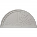 36W x 18H x 2P Half Round Sunburst Pediment