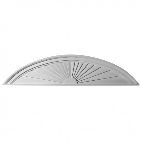 48W x 11H x 2P Half Round Sunburst Pediment