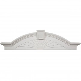68 1/8W 62 1/2BW x 17 3/8H x 6 1/8P Elliptical Sunburst with Trim Pediment
