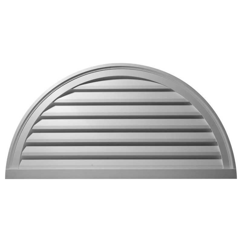 60W x 30H Half Round Gable Vent Louver Decorative 