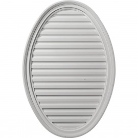 24 1/2W x 37H Vertical Oval Gable Vent Louver Decorative