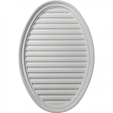 24 1/2W x 37H Vertical Oval Gable Vent Louver Decorative